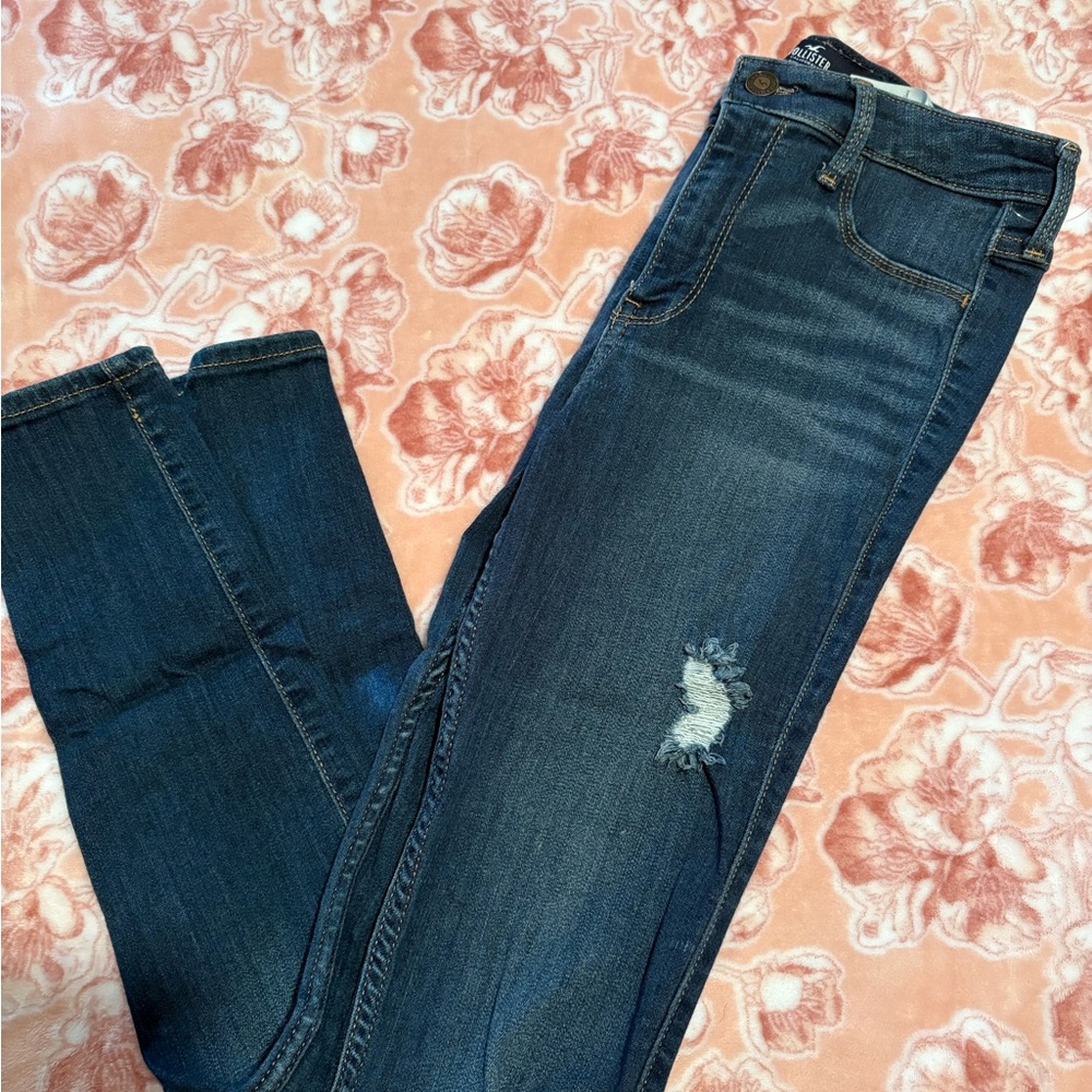 Hollister Blue Jeggings Distressed Denim